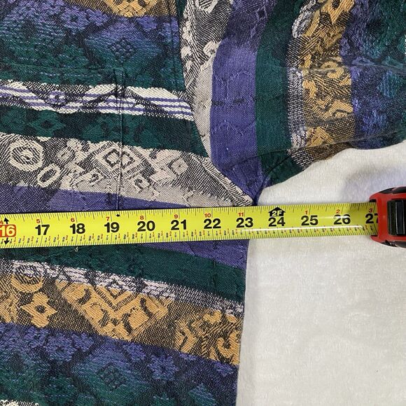 Vtg Lemon & Soda Boho Western Shacket Heavy Cotton Stripes Multicolor Textured M - Picture 11 of 12